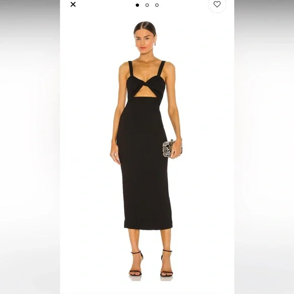 Black midi dress, brand new from revolve, never worn, shona joy brand, size 6 Black midi dress, brand new from revolve, never worn, shona joy brand, size 6